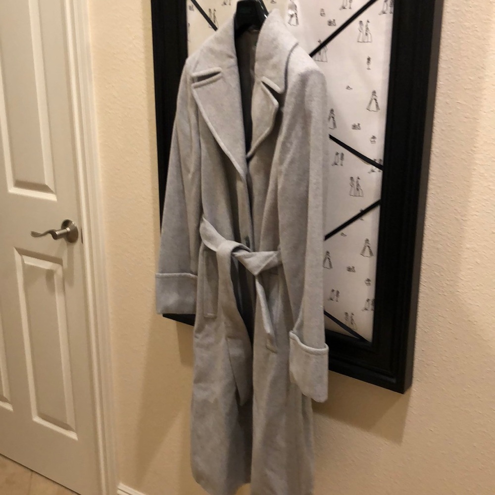 Benetton light grey wool coat